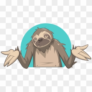 Sloth Shrugging - Cartoon, HD Png Download