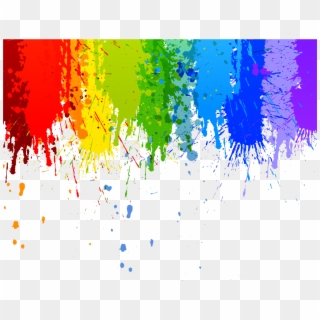 #paint #interesting #art #color #colour #rainbow #splash - Rainbow Paint Splatter, HD Png Download