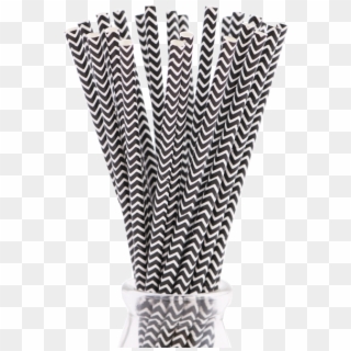 Paper Straws Black & White Chevron 25pk - Vase, HD Png Download