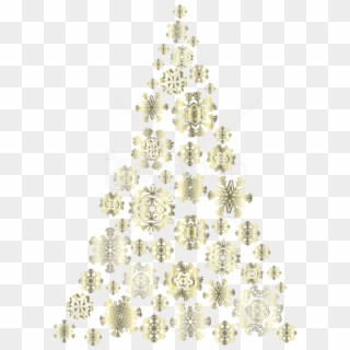 Free Png Golden Snowflakes Christmas Tree Png - Golden Snowflake Transparent Background, Png Download