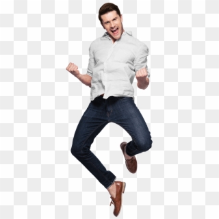 A Young Man Jumps Up With Both His Legs, His Hands - Gentleman, HD Png Download
