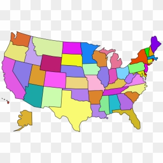 Usa Map Png - Cartoon Map Of The Us, Transparent Png