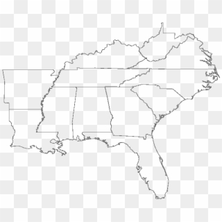 Fill In The Blank Us Map Quiz Us Southeast Region Blank - South East Map Blank, HD Png Download