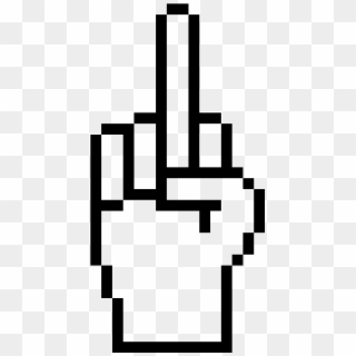 Gta Middle Finger Cursor Png - Smiley Emoji Pixel Art, Transparent Png