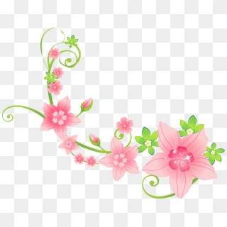 Pink Floral Decoration Png Clip Art Image - Pink Flowers Clipart Png, Transparent Png