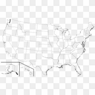 Usa State Boundaries Lower48 2 - High Resolution Blank United States Map, HD Png Download