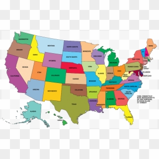 States Of America Map List All The 50 That Make Up - High Resolution Us State Map, HD Png Download