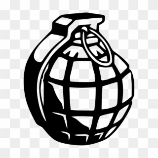 Hand Grenade Decal Style - Grenade Bomb Drawing, HD Png Download