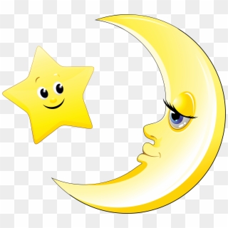 Transparent Cute Moon And Star Clipart Picture - Moon And Star Clipart, HD Png Download