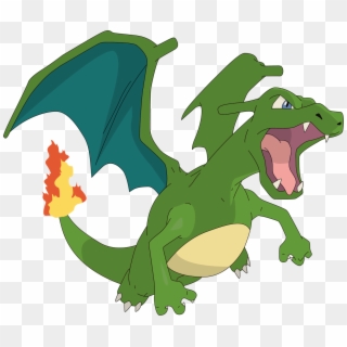Green Dragon Charizard , - Pokemon Fire Red Charizard Png, Transparent Png