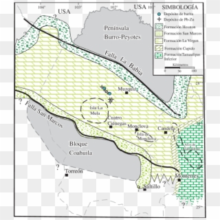 Distribución De Las Mineralizaciones De Plomo-zinc - Map, HD Png Download