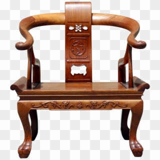 Vintage Wood Horseshoe Chair With Dragons On Chairish - Chair, HD Png Download