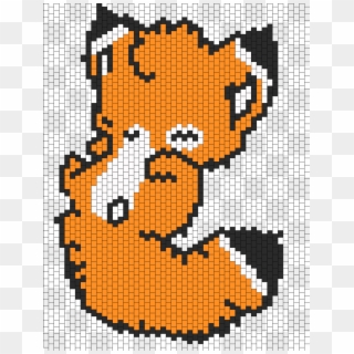 Pixel Art Fox Clipart Pixel Art Bead Pattern - Easy Fox Pixel Art, HD Png Download