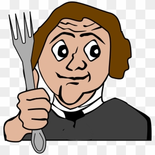 Hungry Fork Eating Man Cartoon Png Image - Restaurant Owner Jokes, Transparent Png