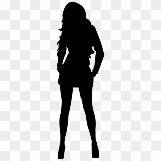 Silhouette Of A Girl In A Mini Dress - Portable Network Graphics, HD Png Download
