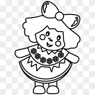 Black And White Doll Png Pluspng - Clip Art Of Doll, Transparent Png