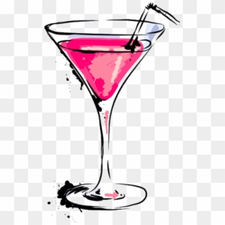 Pink Martini Glass Clipart, HD Png Download