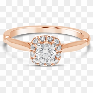 Propose Tonight 14k Rose Gold Princess Diamond Halo - Pre-engagement Ring, HD Png Download