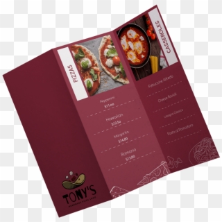 Mockup Of A Trifold Brochure Featuring A Pizzeria Menu3 - Flyer, HD Png Download