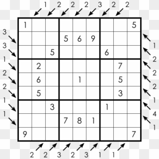 The Numbers Outside The Grid Indicate How Many Buildings - Sudoku, HD Png Download