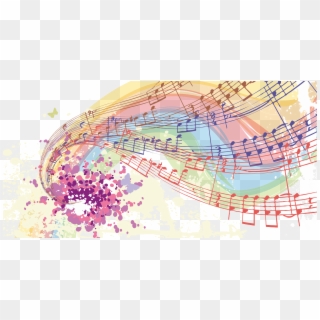 Colorful Music Score - Music Art Png, Transparent Png