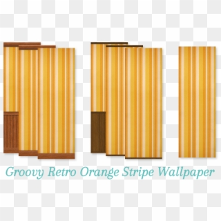 Groovy Orange Stripe Wallpaper - Wood, HD Png Download