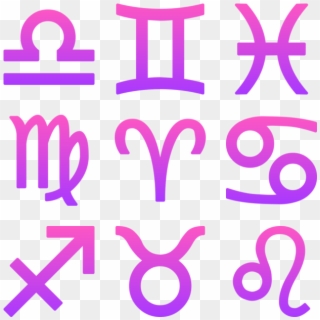 Astrology Icon In Style Simple Ios Pink Gradient - Star Signs Symbols, HD Png Download