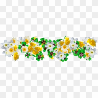 Clover Daffodils Flowers Graphics Easter Luck - Artificial Flower, HD Png Download