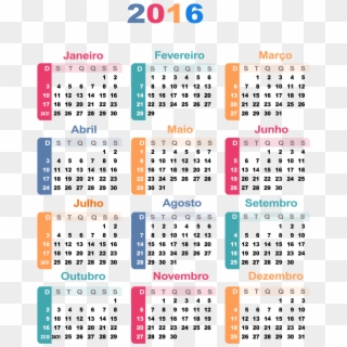 Calendario 2016 Brasileiro Png - Calendar, Transparent Png