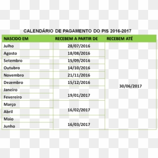 Calendario Do Pis 2016 A 2017 Calendrio Do Pis 2017 - Calendário Pis 2016 E 2017, HD Png Download