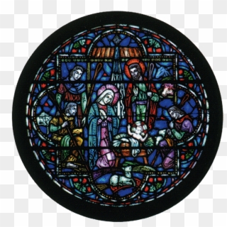 The Circular Rose Window In The West End Of The Main - Stained Glass, HD Png Download