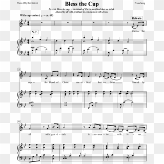 Bless The Cup Psalm 116 Holy Thursday Sheet Music For - Quando M En Vo, HD Png Download