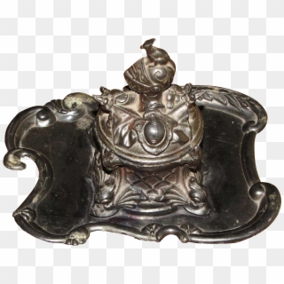 Victorian Medieval Revival Inkwell With Coat Of Arms, - Antique, HD Png Download
