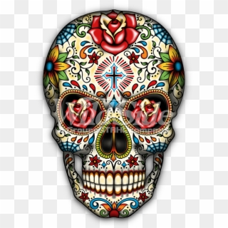 The Wild Side Tatuagem Caveira Mexicana, Tatuagem De - Dia De Los Muertos Mexican Skull Sugar, HD Png Download