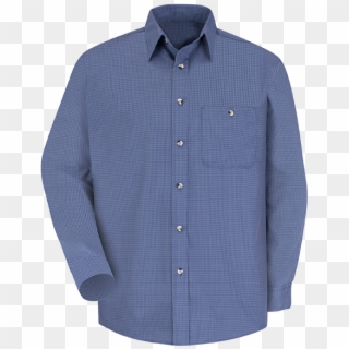 Long Sleeve Mini-plaid Uniform Shirt - Button, HD Png Download