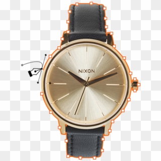 Black And Gold Watch With Clipping Path Outline - Analog Watch, HD Png Download