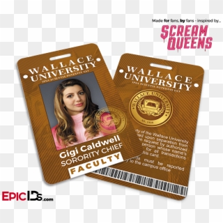 Scream Queens Inspired Wallace University Faculty Id - Scream Queens, HD Png Download
