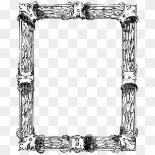 Black Ornate Frame Png Picture Frame High Gloss Lacquer - Line Art, Transparent Png