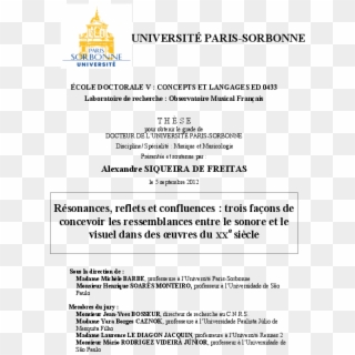 Pdf - Paris-sorbonne University, HD Png Download