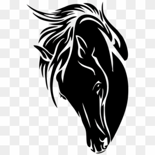 Details About Mustang Head Vinyl Sticker Horse Window - Black Horse Head Silhouette, HD Png Download
