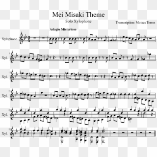 Mei Misaki Theme Sheet Music Composed By Transcription - Inuyasha Longing Flute Sheet Music, HD Png Download