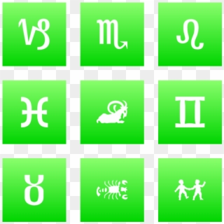 Zodiac Icon In Style Flat Square White On Ios Neon - Emblem, HD Png Download