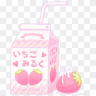 #stickers #png #tumblr #milk #drink #strawberry - 可愛い 画像 いちご ミルク, Transparent Png