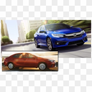 2017 Honda Civic Vs - 2015 Camry Vs Corolla, HD Png Download