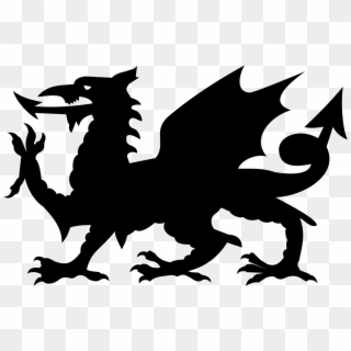 File - Draig - Svg - Welsh Flag Black And White, HD Png Download