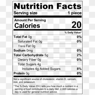 Nutrition Facts For Dubble Bubble Pink Original Tablet - Nutrition Facts, HD Png Download