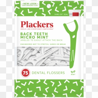 Plackers Back Teeth Micro Mint Dental Floss Picks - Dental Floss, HD Png Download