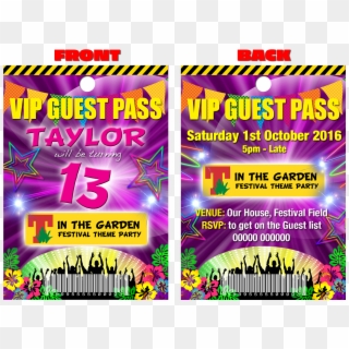 Festival Theme Party, Pink, Vip Guest Party Lanyard - Flyer, HD Png Download