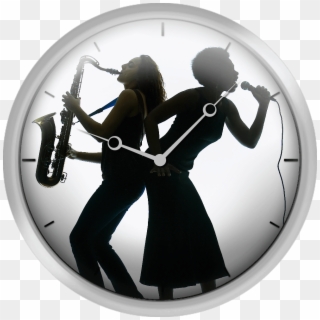 Silhouette Of Female Singer And Saxophone Player - Jazz Instruments, HD Png Download