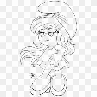 Clipart Black And White Download The Tlva Smurfette - Line Art, HD Png Download